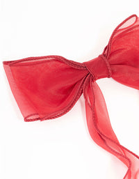 Red Organza Curly Bow Clip - link has visual effect only