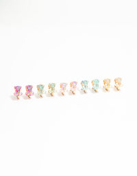 Gold Gummy Bear Clip On Earrings 5-Pack - link has visual effect only