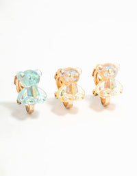 Gold Gummy Bear Clip On Earrings 5-Pack - link has visual effect only