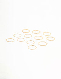 Gold Thin & Simple Rings 12-Pack - link has visual effect only