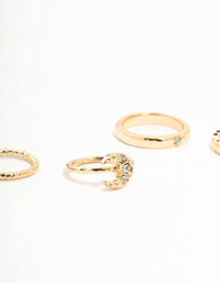 Gold Celestial & Sleek Mixed Rings 8-Pack - link has visual effect only