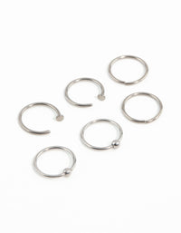 Titanium Nose Rings 6-Pack - link has visual effect only