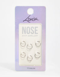 Titanium Nose Rings 6-Pack - link has visual effect only