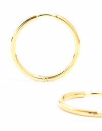 Waterproof Gold Plated Stainless Steel Fine Hoop Earrings - link has visual effect only