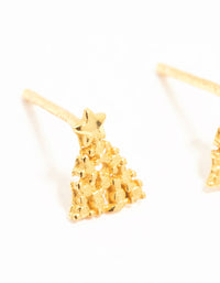 Gold Plated Sterling Silver Christmas Tree Stud Earrings - link has visual effect only