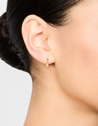 Waterproof Gold Plated Stainless Steel Thin Clicker Earrings - link has visual effect only