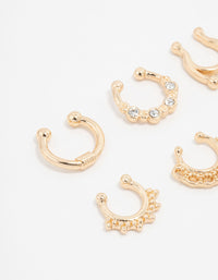 Gold Plated Faux Septum Rings 6-Pack - link has visual effect only