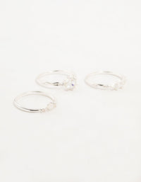 Silver Plated Cubic Zirconia Stacking Rings 3-Pack - link has visual effect only