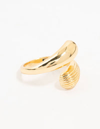 Gold Plated Textured Double Wrapped Ring - link has visual effect only