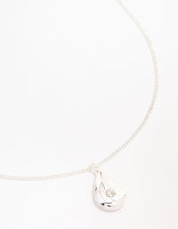 Silver Pear Shaped Locket Necklace - link has visual effect only