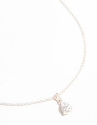 Silver Elegant Pear Shaped Cubic Zirconia Necklace - link has visual effect only