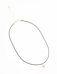 Gold Diamante Sun Cord Necklace - link has visual effect only