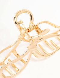 Large Gold Open Bow Claw Clip - link has visual effect only