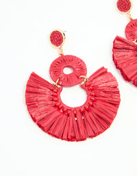 Pink Paper Fan Circular Drop Earrings - link has visual effect only