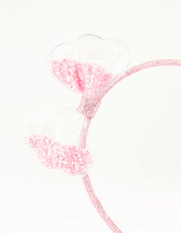 Kids Pink Sequin Shaker Bow Headband - link has visual effect only