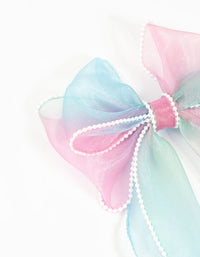 Kids Pink & Blue Ombre Bow Clip - link has visual effect only