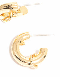 Gold Plated Mini Chubby Ring Hoop Earrings - link has visual effect only