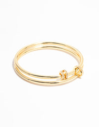 Gold Plated Layered Rings Bangle - link has visual effect only