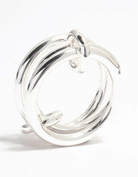 Silver Plated Connected Links Ring - link has visual effect only