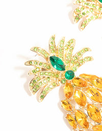 Gold Diamante Pineapple Drop Earrings - link has visual effect only