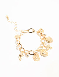 Gold Sun & Heart Charm Bracelet - link has visual effect only