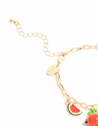 Gold Fruit Charm Bracelet - link has visual effect only