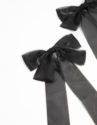 Black Organza Fabric Large Bows 2-Pack - link has visual effect only