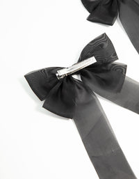 Black Organza Fabric Large Bows 2-Pack - link has visual effect only