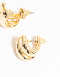 Gold Plated Double Mini Stud Earrings - link has visual effect only