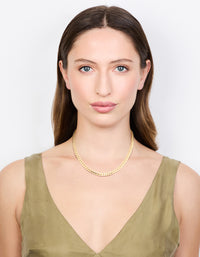 Gold Plated Flat Curb Chain Necklace - link has visual effect only