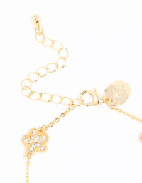 Gold Plated Alternating Small & Medium Flower Bracelet - link has visual effect only