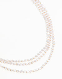 Gold Plated Pearl Layered Necklace - link has visual effect only