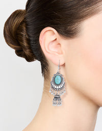 Antique Silver Turquoise Drop Earrings - link has visual effect only