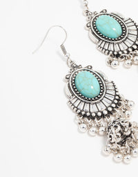 Antique Silver Turquoise Drop Earrings - link has visual effect only