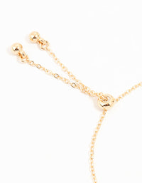 Gold Cubic Zirconia Clover Trio Bracelet - link has visual effect only