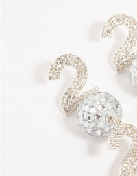 Silver 2025 Disco Ball & Diamante Drop Earrings - link has visual effect only