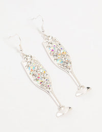 Silver Fizzy Diamante Champagne Drop Earrings - link has visual effect only