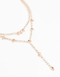 Rose Gold Diamante Cupchain Layered Y-Necklace - link has visual effect only