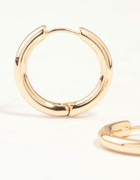 Gold Round Medium Huggie Earrings - link has visual effect only