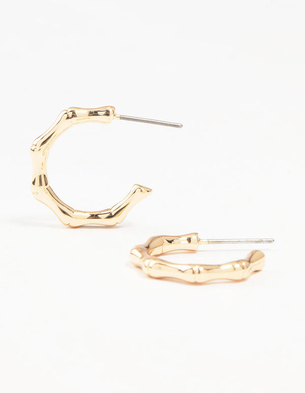 Gold Bamboo Hoops