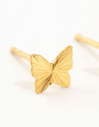 Gold Plated Sterling Silver Butterfly Stud Earrings - link has visual effect only