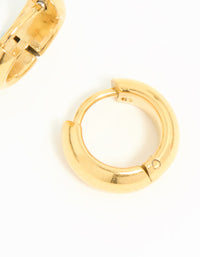 Waterproof Gold Plated Stainless Steel Chubby Huggie Earrings - link has visual effect only