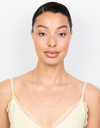 Gold Plated Sterling Silver Box Link Adjustable Necklace - link has visual effect only