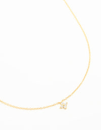 Gold Plated Sterling Silver Cubic Zirconia Flower Necklace - link has visual effect only