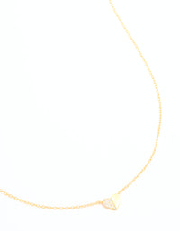 Gold Plated Sterling Silver Cubic Zirconia Mini Heart Necklace - link has visual effect only