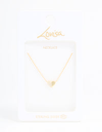 Gold Plated Sterling Silver Cubic Zirconia Mini Heart Necklace - link has visual effect only