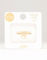 Gold Plated Sterling Silver Cubic Zirconia Bow Ring - link has visual effect only