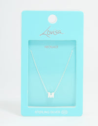 Sterling Silver Initial M Necklace - link has visual effect only