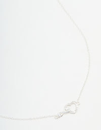 Sterling Silver Infinity & Heart Link Necklace - link has visual effect only