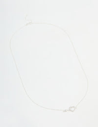 Sterling Silver Infinity & Heart Link Necklace - link has visual effect only